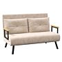 Homcom Click Clack Sofa Bed, Convertible 2 Seater Sofa Couch With 2 Cushions, Beige