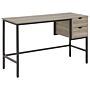 Office Desk Dark Wood And Black 120 X 48 Cm 2 Drawers