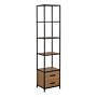 Seaford Bookcase With 2 Drawers And 3 Shelves In Black & Oak