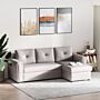 Homcom Linen-look L-shaped Sofa Bed | Reversible Couch W/ Storage | Sectional Bed Seat Set Sleeper Futon Flat Studio Furniture - Grey