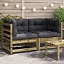 Vidaxl Garden Sofas Corner With Cushions 2 Pcs Impregnated Wood Pine