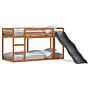 Vidaxl Bunk Bed With Slide And Ladder Wax Brown 90x200 Cm Solid Wood Pine