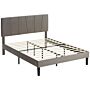 Homcom King Velvet-feel Headboard Bed Frame - Grey