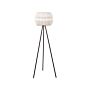 Floor Lamp White Paper Shade Black Metal Legs Modern Contemporary Design Tripod Base Standing Light