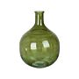 Decorative Flower Vase 34 Cm Handmade Glass Round Narrow Neck Olive Green Achaar