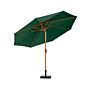 Green 3m Woodlook Crank And Tilt Parasol (38mm Pole, 8 Ribs) This Parasol Is Made Using Polyester Fabric Which Has A Weather-proof Coating & Upf Sun Protection Level 50