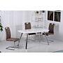 Vera High Gloss Dining Table White & Chrome