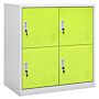 Vidaxl Locker Cabinets 2 Pcs Light Grey And Green 90x45x92.5 Cm Steel