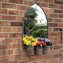 73cm Rusty Wall Mirror With Triple Planter