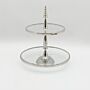 54cm 2 Tier Glass Cake Stand