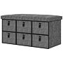 Homcom Six-drawer Shoe Storage Bench, With Padded Top Seat - Dark Grey