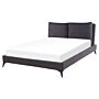 Eu King Size Panel Bed Dark Grey Velvet Upholstery 5ft3 Slatted Base With Thick Padded Headboard