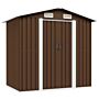 Vidaxl Garden Storage Shed Brown 204x132x186 Cm Steel