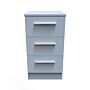 Contrast Wireless Charging 3 Drawer Bedside Cabinet In Denim Blue