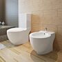 Stand Toilet & Bidet Set White Ceramic