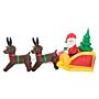 Homcom Inflatable Self-inflating Santa Sleigh Reindeer Christmas