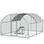 Pawhut Walk In Chicken Run With Chicken Activity Shelf And Cover, 2.8 X 3.8 X 2m