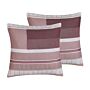 Set Of 2 Decorative Cushions Multicolour 45 X 45 Cm Geometric Pattern Throw Pillow