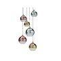 Pendant Lamp Semi-transparent Brass Copper Silver Glass Shades Iron 6 Light