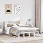 Vidaxl Bookcase Bed Without Mattress White 150x200 Cm King Size Solid Wood