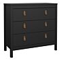 Barcelona Chest 3 Drawers In Matt Black