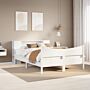 Vidaxl Bed Frame Without Mattress White 160x200 Cm Solid Wood Pine