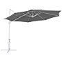 Garden Sun Parasol Dark Grey White Pole Fabric 295 Cm Swivel Weather Uv Resistant