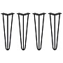 4 X 16" Hairpin Legs - 3 Prong - 10mm - Black