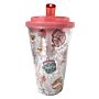 Shatterproof Double Walled Cup With Lid And Straw - Pusheen Sips