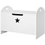 Homcom Mdf Children's Toy Storage Chest W/ Safety Hinge White