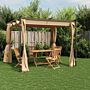 Vidaxl Gazebo With Curtains 3x3 M Taupe Steel