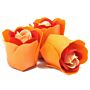 Set Of 3 Soap Flower Heart Box - Peach Roses