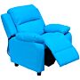 Homcom Kids Children Recliner Lounger Armchair Games Chair Sofa Seat Pu Leather Look W/ Storage Space On Arms (blue)