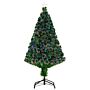 Homcom Prelit Christmas Tree Artificial Tree, Metal Base, Pre-lit, 1.2m