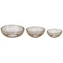 Set Of 3 Decorative Bowls Gold Metal Round Accent Bowl Openwork Design