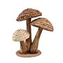 Rattan Trio Mushroom Ornament 21cm