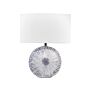 Table Lamp Grey Ceramic Base Fabric Shade Painted Night Lamp Desk Light Classic Design