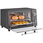 Homcom Mini Oven, 9l Countertop Electric Grill, Toaster Oven With Adjustable Temperature, Timer, Baking Tray And Wire Rack, 750w, Grey