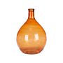 Vase Golden Brown Glass 48 Cm Handmade Decorative Round Bud Shape Tabletop Home Decoration