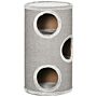 Pawhut Cat Barrel Kitten Tree Tower For Indoor Cats, Cat Climbing Frame Covered With Sisal, Cosy Platform - Light Grey