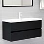 Vidaxl Sink Cabinet With Built-in Basin Black Engineered Wood