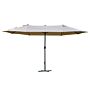 Outsunny 4.6m Garden Parasol Double-sided Sun Umbrella Patio Market Shelter Canopy Shade Outdoor With Cross Base – Khaki