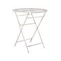 Garden Bistro Table White Iron Foldable Outdoor Distressed Effect Uv Rust Resistance French