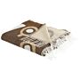 Blanket Brown Acrylic And Polyester 130 X 170 Cm Bed Throw Horse Pattern Fringes