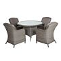 Paris 4 Seater Round 110cm Table With 4 Imperial Chairs Including Cushions