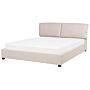 Waterbed Frame Upholstered Beige Eu Super King Size 6ft Modern Cushioned Headboard Beliani