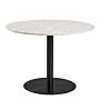 Corby Round Dining Table With White Polished Marble Top & Black Base