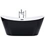 Bath Black With Silver Sanitary Acrylic Single 180 X 78 Cm Freestanding