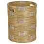 Seagrass Basket Light Plastic Threads Handles Handmade Laundry Basket Rustic Boho Style Living Room Bathroom