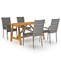 Vidaxl 5 Piece Garden Dining Set Grey